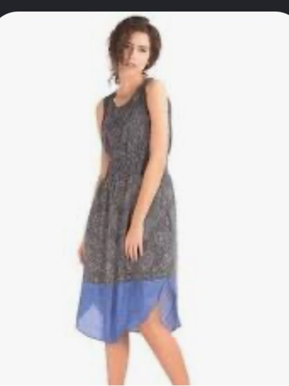 GAP Black & Blue Sleeveless Printed Midi Dress NWT